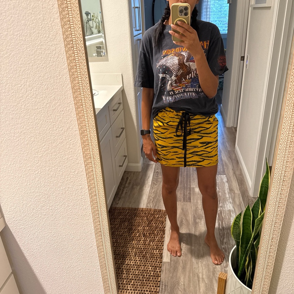 Yellow and Black Tiger Print Skirt